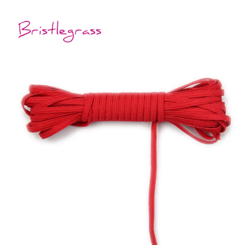 BRISTLEGRASS 5 ярдов 1/" 3 мм Вязание Твердые узкие эластичные спандекс атласная лента повязка для волос галстук платье кружевная отделка DIY шитье