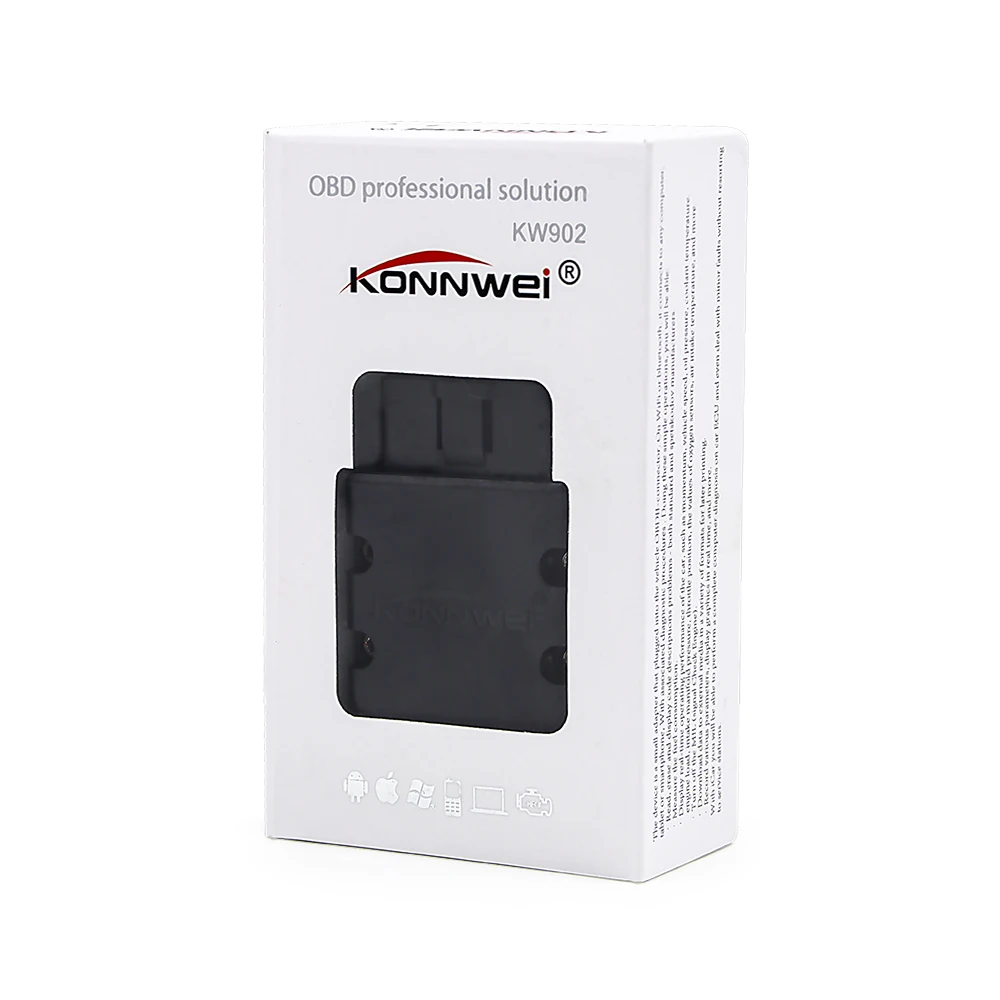 OBD2 сканер KONNWEI KW902 ELM327 V1.5 Bluetooth Автосканер PIC18f25k80 MINI ELM 327 OBDII считыватель кодов для