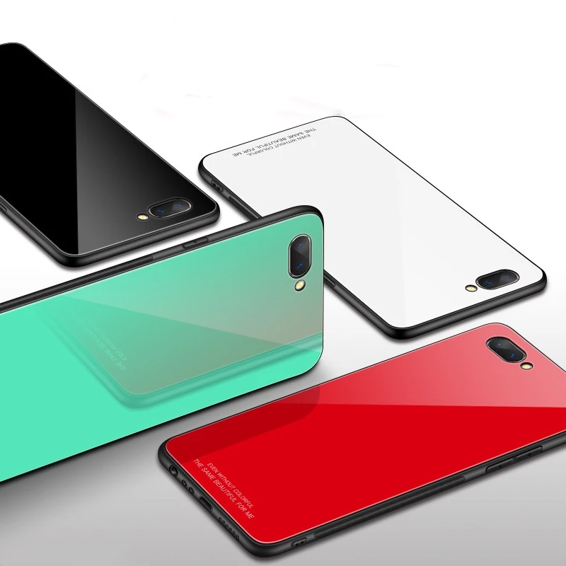 Чехол vopton для OPPO A3s A5 тонкий глянцевый чехол из закаленного стекла мягкая