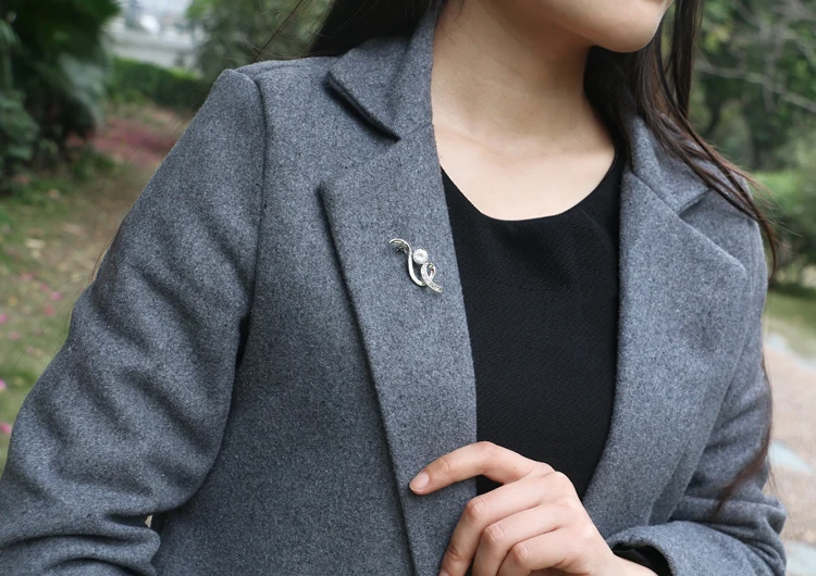 Женская Брошь из серебра 925 пробы с фианитом|brooch designer|brooch fashiondesigner brooch |