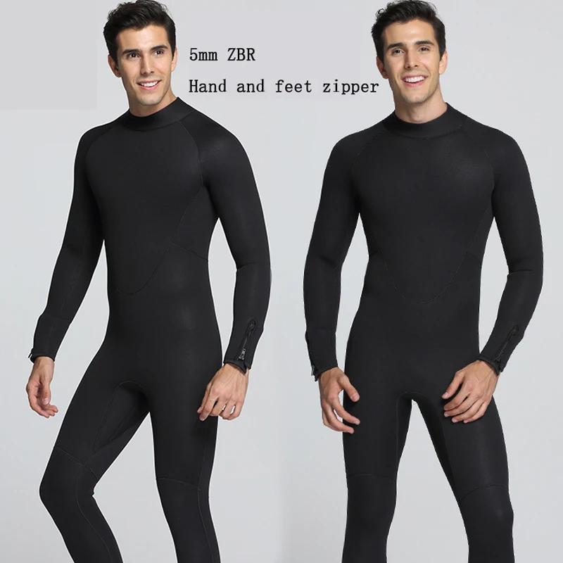 Men 5mm full-body diving suits with warm wetsuit conjoined surfing suit black swim wears size S-XXL | Спорт и развлечения