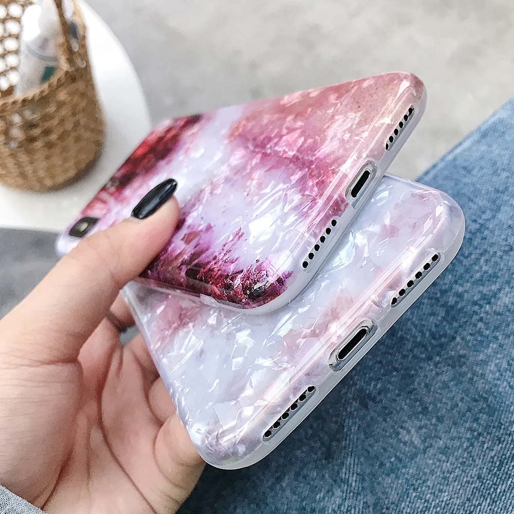 LOVECOM Dream Conch чехлы для iPhone 11 Pro Max XR XS Max 6 6S 7 8 Plus X мягкий IMD полный корпус фиолетовый телефон задняя крышка Coque подарки