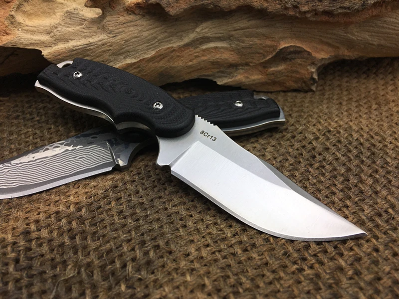 2 варианта! Дамаск шеи Ножи G10 Ручка спасения выживания карманный инструментов