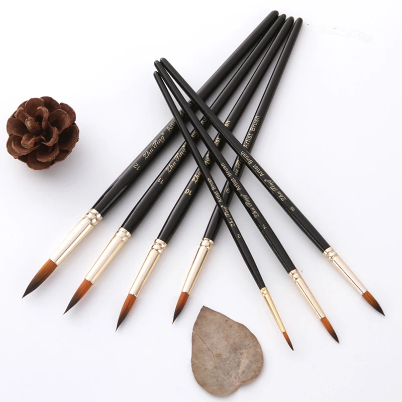 

Paint Brush Different Size Nylon Hair Artist Fine Oil Painting Brushes Watercolor Gouache Drawing Gadgets For Art 12Pcs/Lot