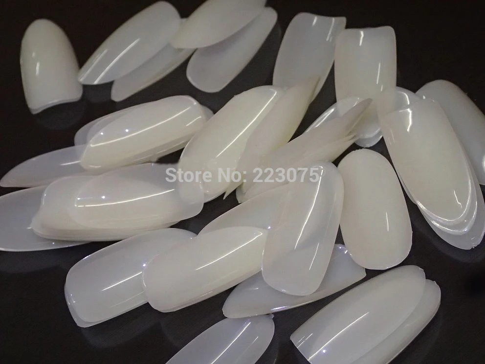 

5bags/lot oval rounded natural full cover false salon nails tips
