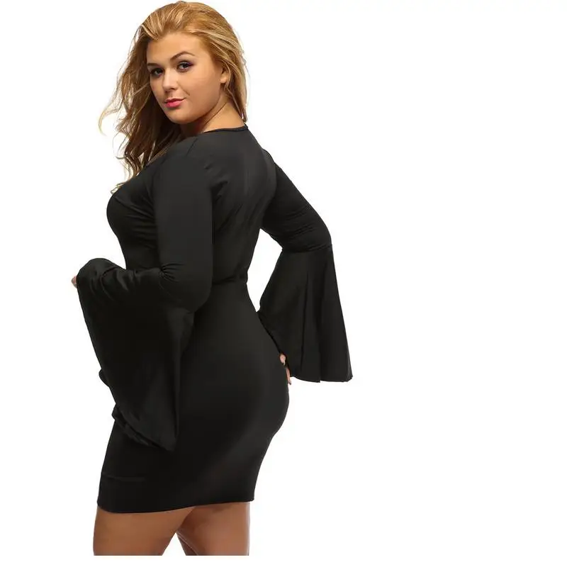 New Vogue Large Size 6XL Increase Mini Dress Casual Loose Cloth Code 7XL Women Plus Vestidos | Женская одежда