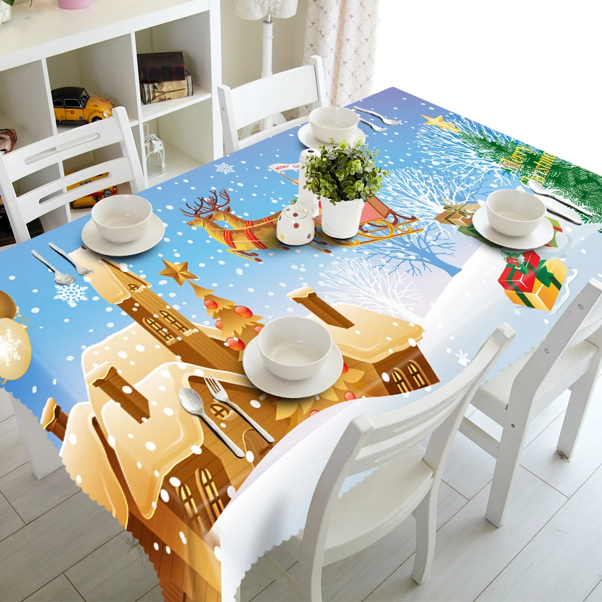 Christmas tree and people 3d Tablecloth Forest Guardian Unicorn Stereo Tapestry | Дом и сад