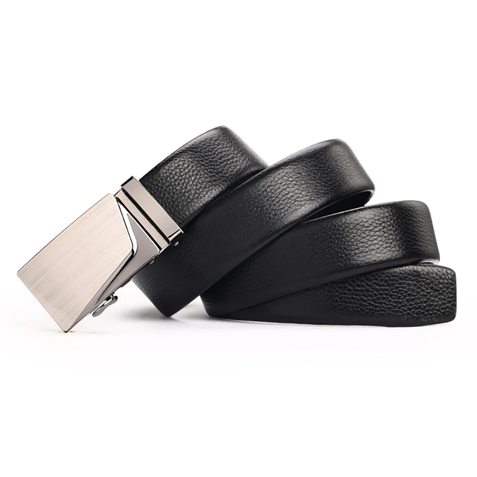 Ремень мужской из натуральной воловьей кожи с автоматической пряжкой|leather belts for