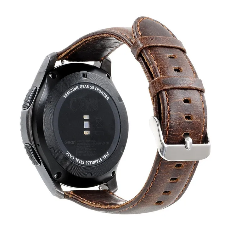 Gear s3 Frontier ремешок для samsung Galaxy watch 46 мм ремешок 22 мм кожаный браслет Crazy Horse часы huawei GT ремешок Grea S 3 46 мм