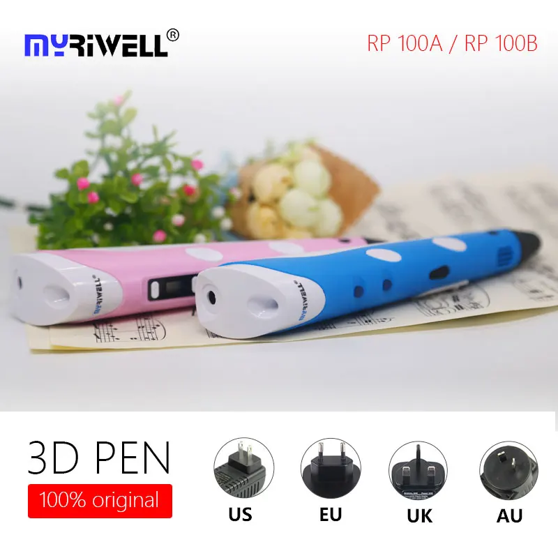 Myriwell 3d Ручка rp 100a rp 100b 1,75 мм abs filamen pla пластик 3 d ручка с 3D-принтом Умная Ручка для детей подарок на день рождения 3d Ручка