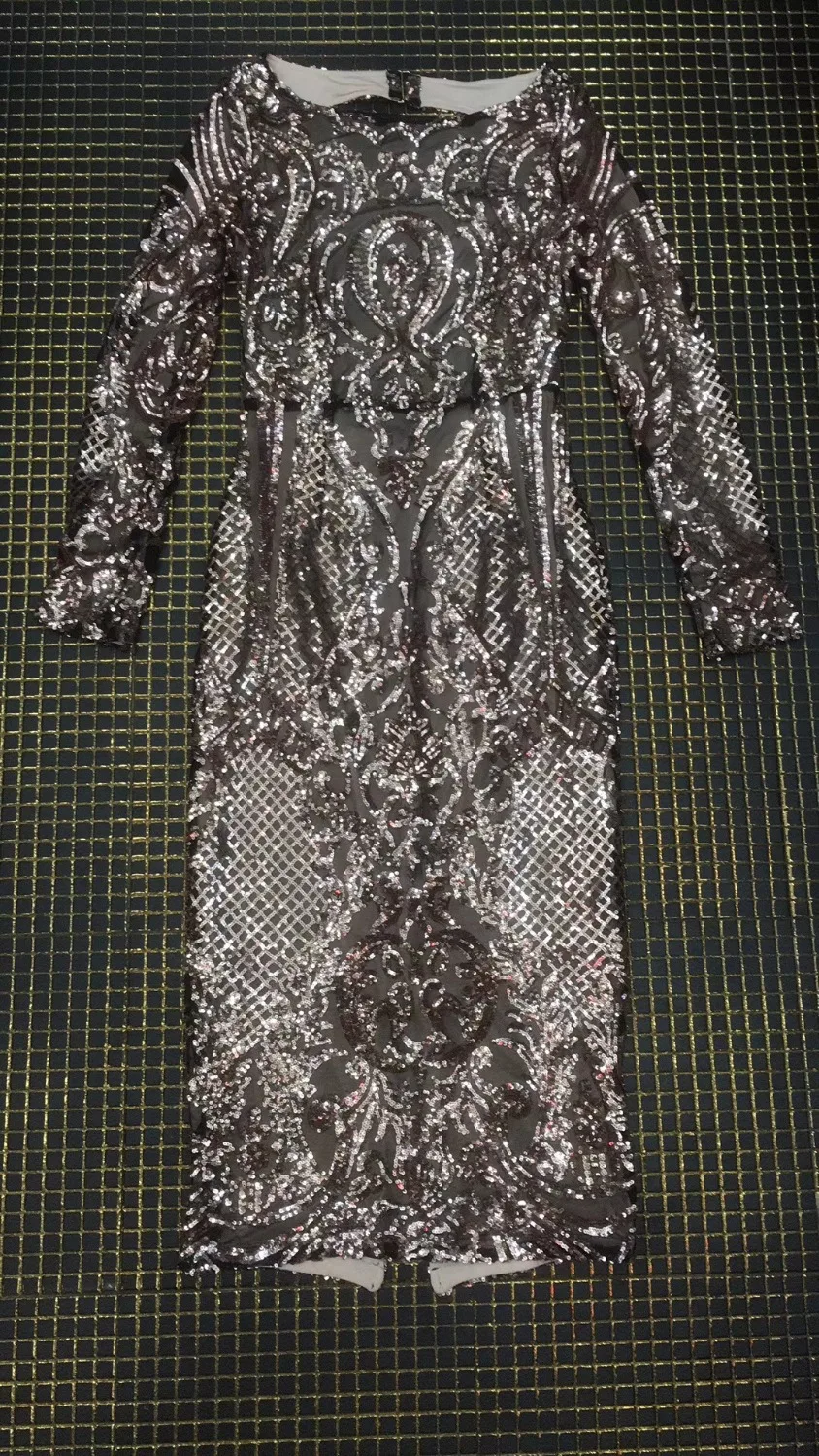 Для женщин Vestidos Новый модные пикантные сетки с длинным рукавом пайетки спинки