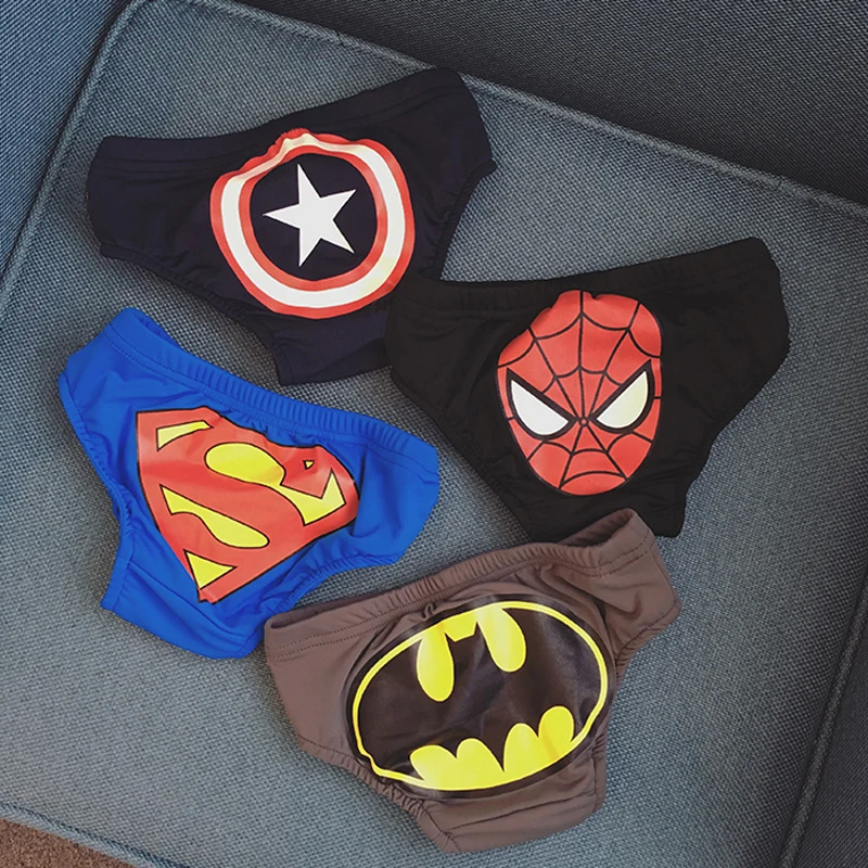 New Summer Boy Swimwear 2018 Children Swim Trunks for Boys Cartoon Cute Baby Triangle Swimming Clothes Hero Style Shorts |