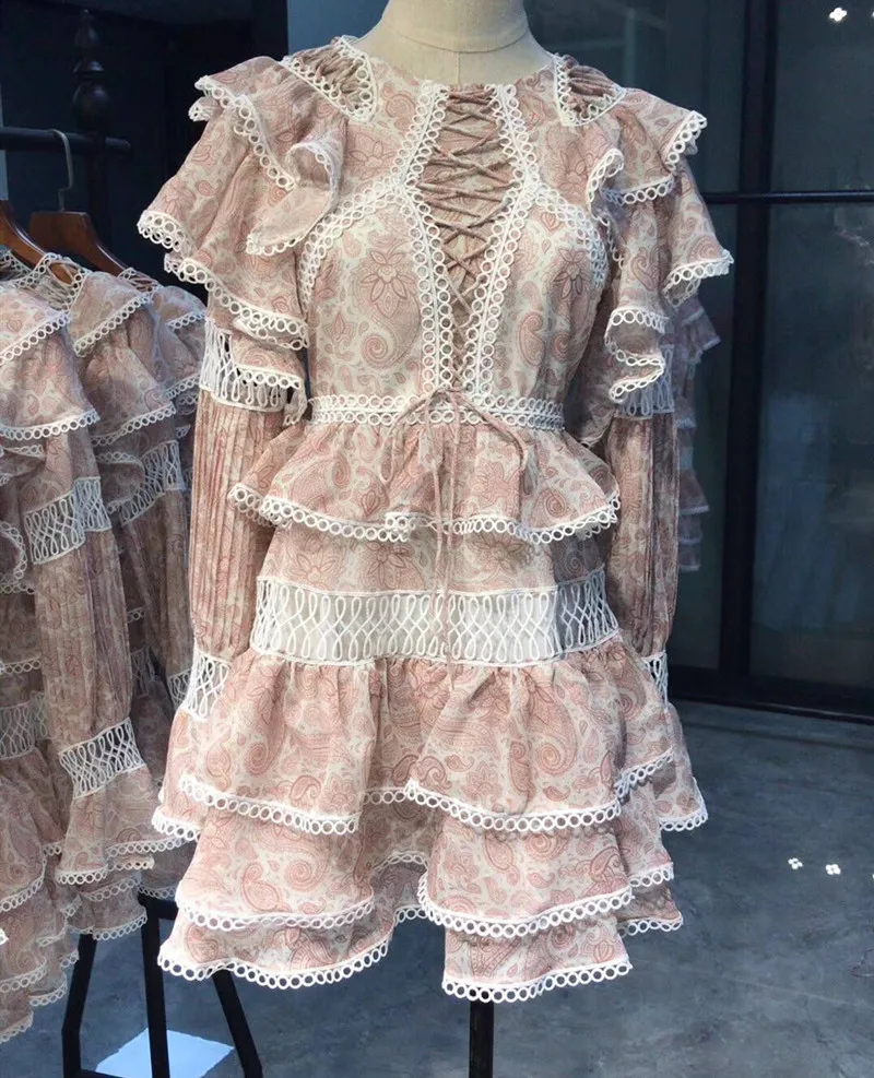 Праздничное платье в стиле Boho-Chic весеннее женское элегантное Каскадное Плиссированное мини-платье из натурального шелка