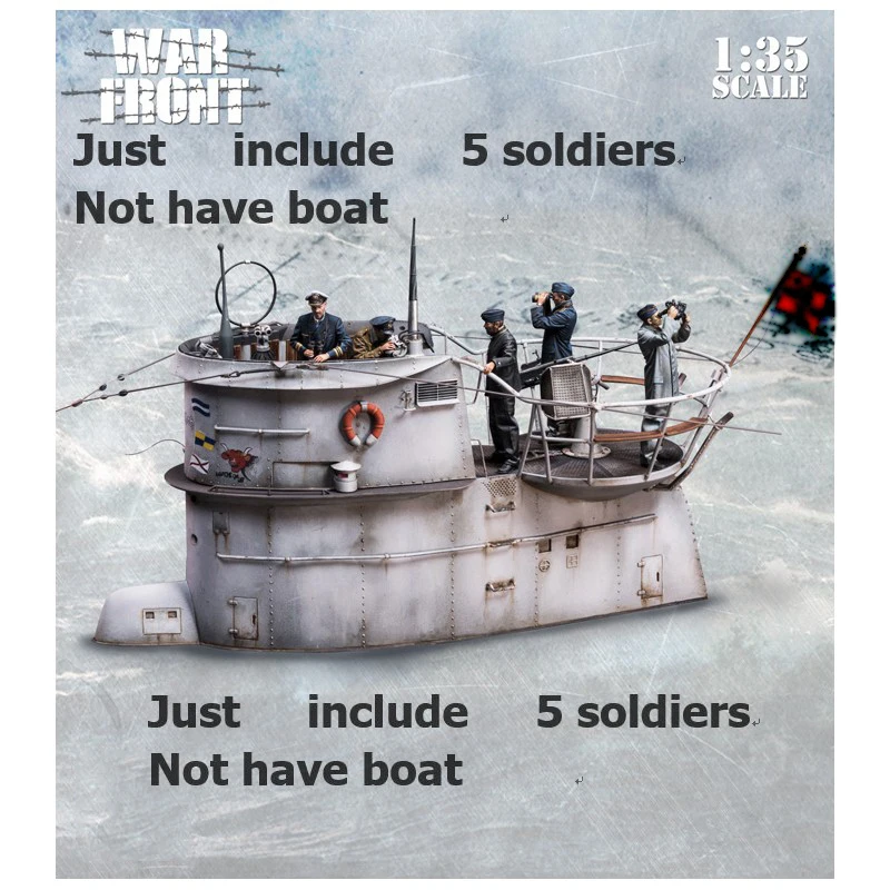 Новинка, в разобранном виде, 1/35 U-BOAT, 5 солдат, набор из смолы, сделай сам, игрушки, Неокрашенная модель из смолы