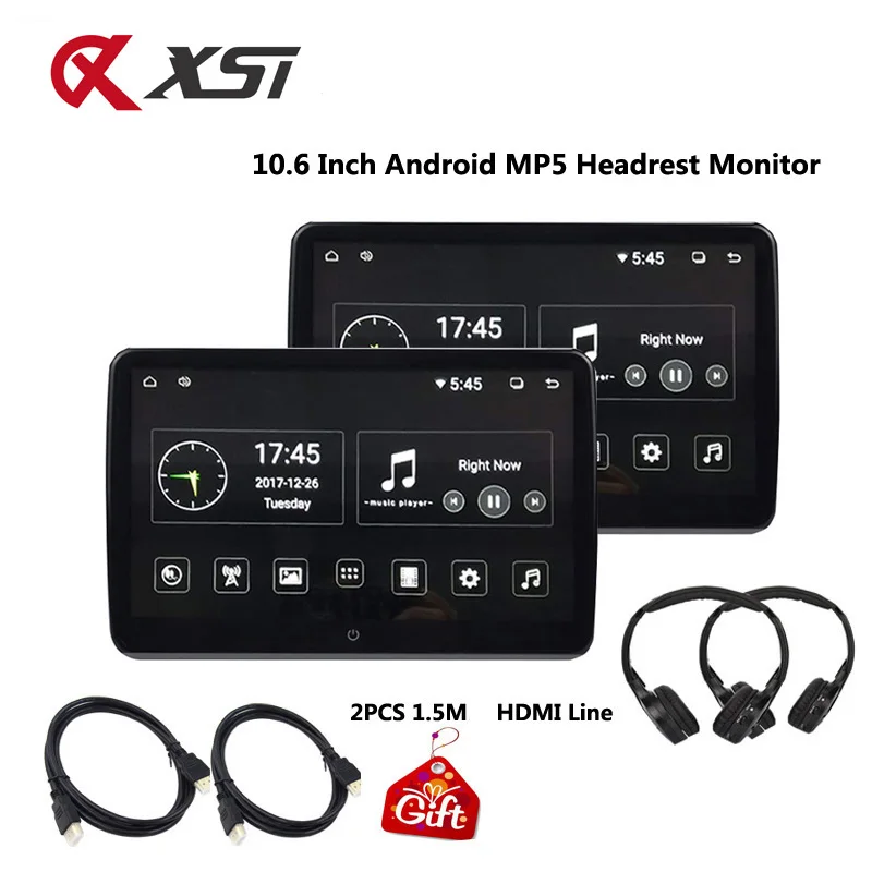 XST 10 6 дюймовый Android 0 Автомобильный подголовник монитор DVD плеер MP5 HD видео IPS