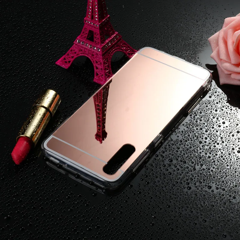 RosGod Luxury Mirror Effect Case For Samsung Galaxy A10 A20 A30 A40 A50 A70 M20 J4 J6 J8 A9 A8 A6 plus A7 Silicone TPU Cover Capas - Цвет: RosGod