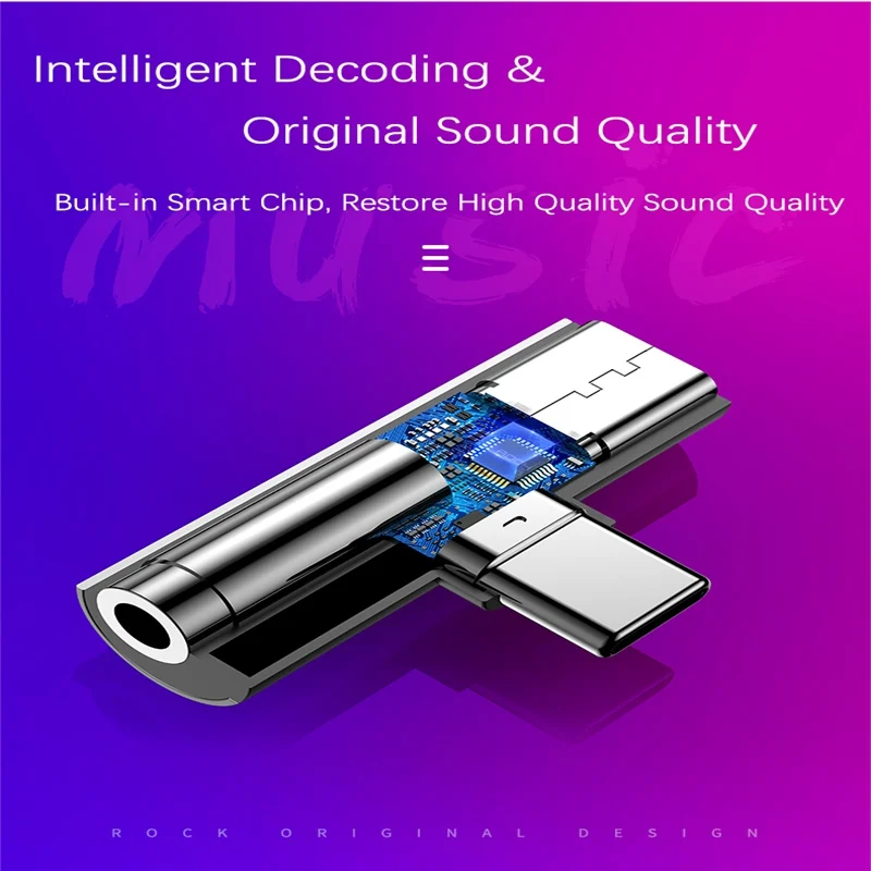 ROCK Metal Type C to 3 5 мм Jack адаптер для Xiaomi Mi 8 Huawei Mate 10 20 P20 Pro RS Nubia Z18 OTG USB USBC