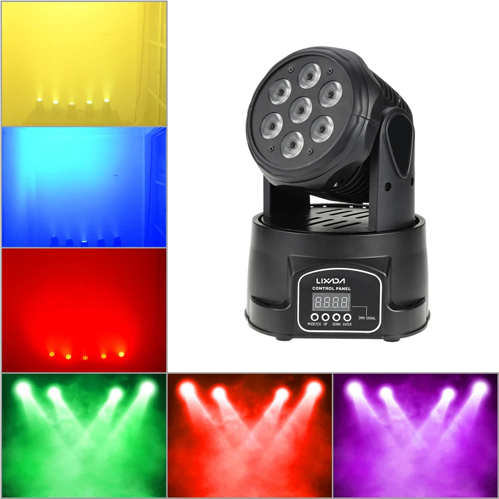 

Mini Moving Head Stage Light DMX512 RGBW LED Stage Lamp Strobe Professional Sound Active DJ Light For Party Disco Show