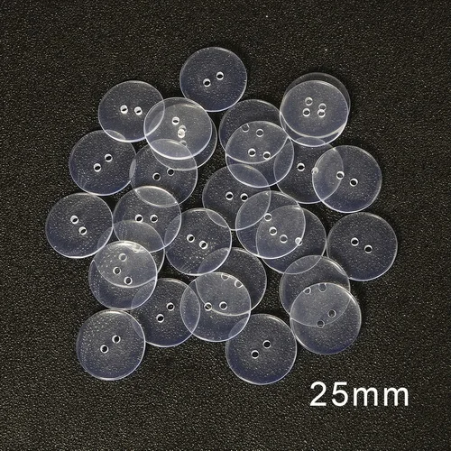 25mm 50pcs 9-25 мм пластиковые пуговицы из смолы для скрапбукинга, круглые прозрачные аксессуары с двумя отверстиями - Цвет: 25mm 50pcs