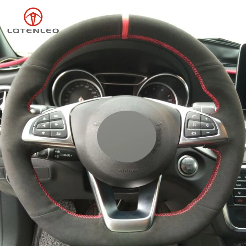 Lqtenleo черная замша DIY чехол рулевого колеса автомобиля для Mercedes-Benz C200 C250 C300 B250 B260 A200 A250 спортивные CLA220