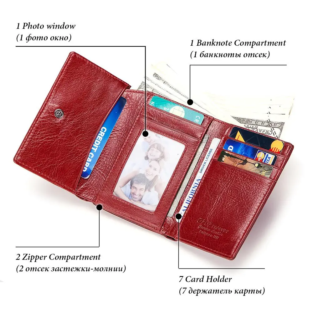 Маленький кошелек из натуральной кожи для женщин Короткие Бумажники