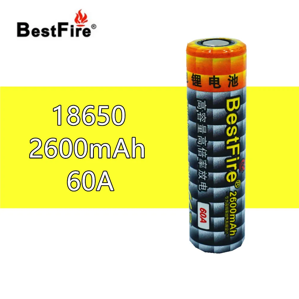 Bestfire 18650 2600 мАч 60A 3 7 В литий-ионная аккумуляторная батарея для электронной