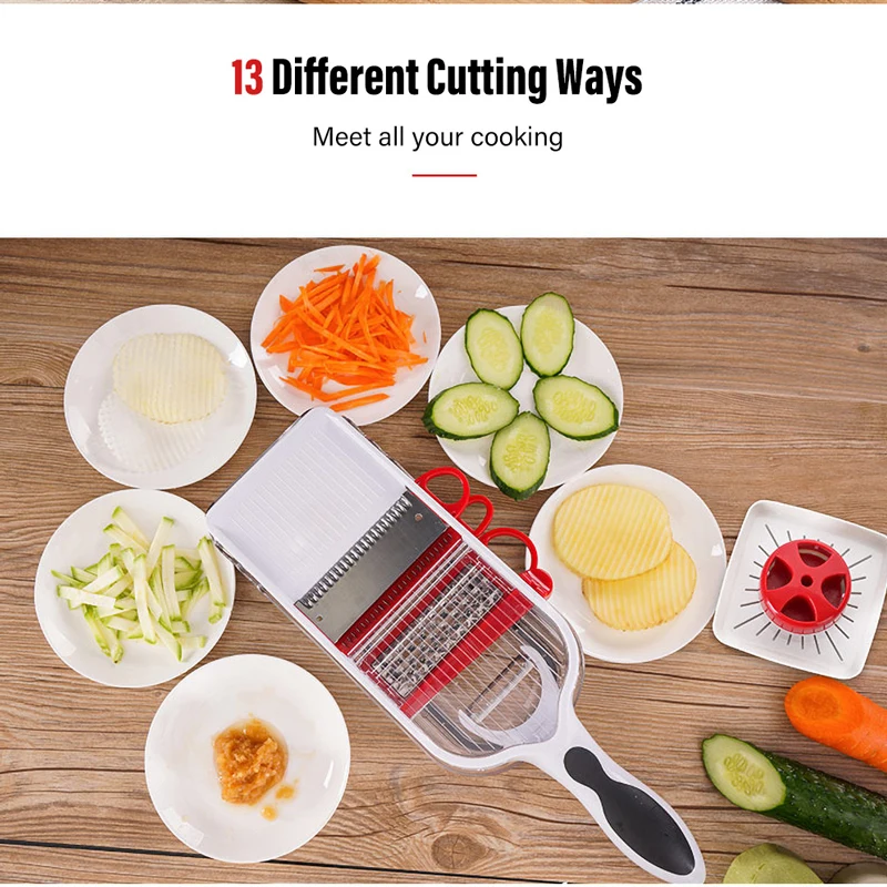 Быстрый измельчитель для лука Pro Овощной Mandoline слайсер с 3 сменными лезвиями