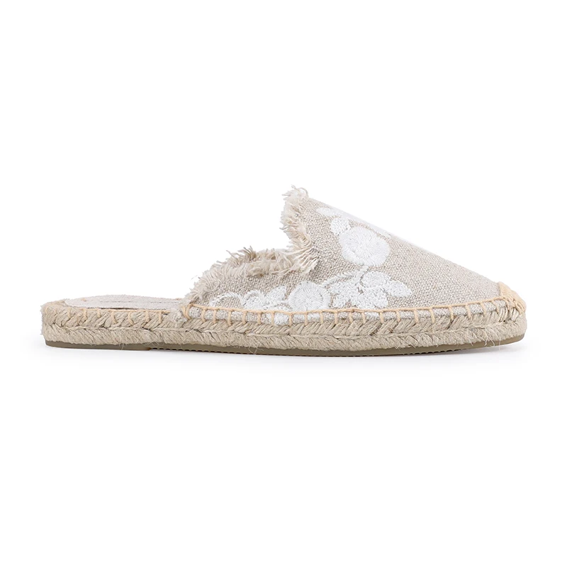 Pantufa Women Shoes Tienda Soludos Slippers Cotton Fabric Sale Promotion Hemp Rubber Summer Slides Zapatos De Mujer Floral