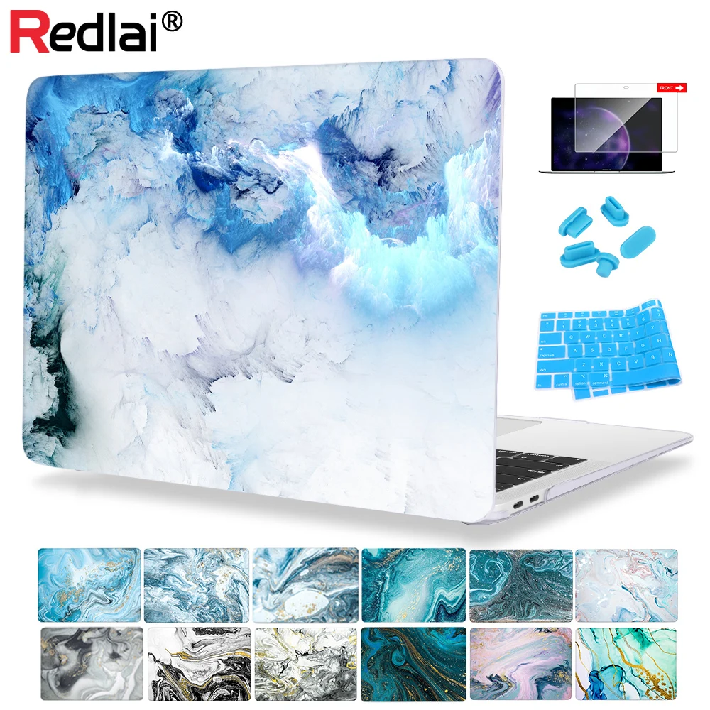 Мраморный пластиковый жесткий чехол для MacBook Air 13 дюймов A1932 A2179 2020 Pro 15 16 Сенсорная