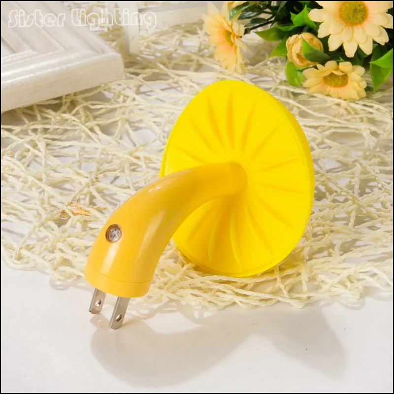 Штепсельная вилка США 110В Грибная Ночная лампа настенная розетка с датчиком