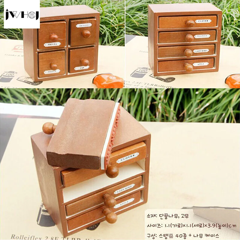 Деревянный резиновый штамп в ретро-стиле 4 шт./компл. ручная работа наклейки для