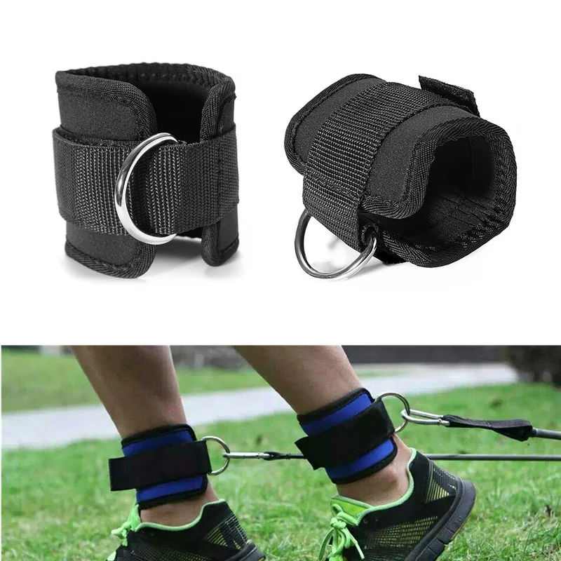 

1 Pair Resistance Band D-ring Ankle Straps Workouts with Durable Cuffs for Ab, Leg & Glute Exercises Home Gym Fitness Equipment