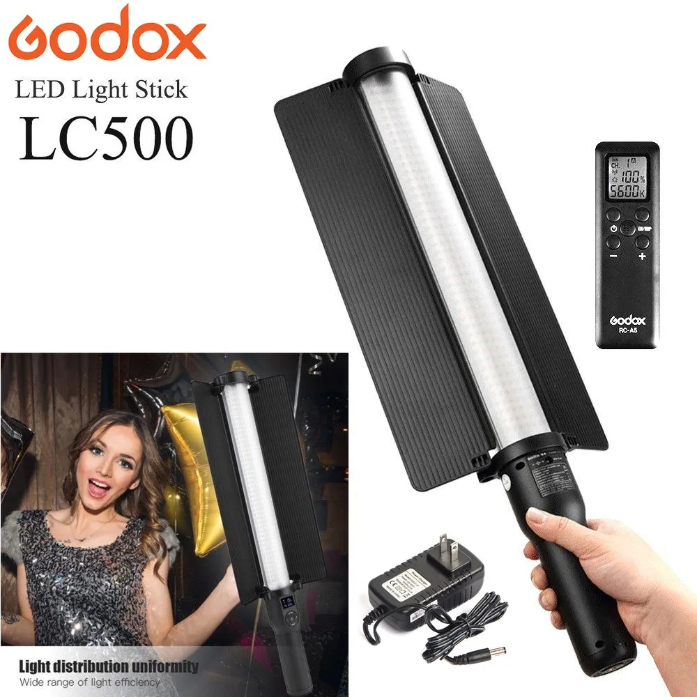 Godox LC500 3300 K-5600 K Портативный Ручка видео Лампа светодиодный светильник палка для студийной фотосъемки встроенный аккумулятор