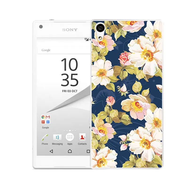 Qmswei ТПУ прозрачный мягкий чехол для телефона sony Z3 Z2 Z5 Z4 силиконовый цветочным