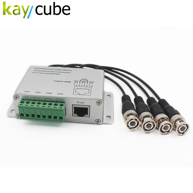 CCTV 4 канальный пассивный передатчик видео балун BNC папа к UTP Rj45 Cat5 CH Видео передача
