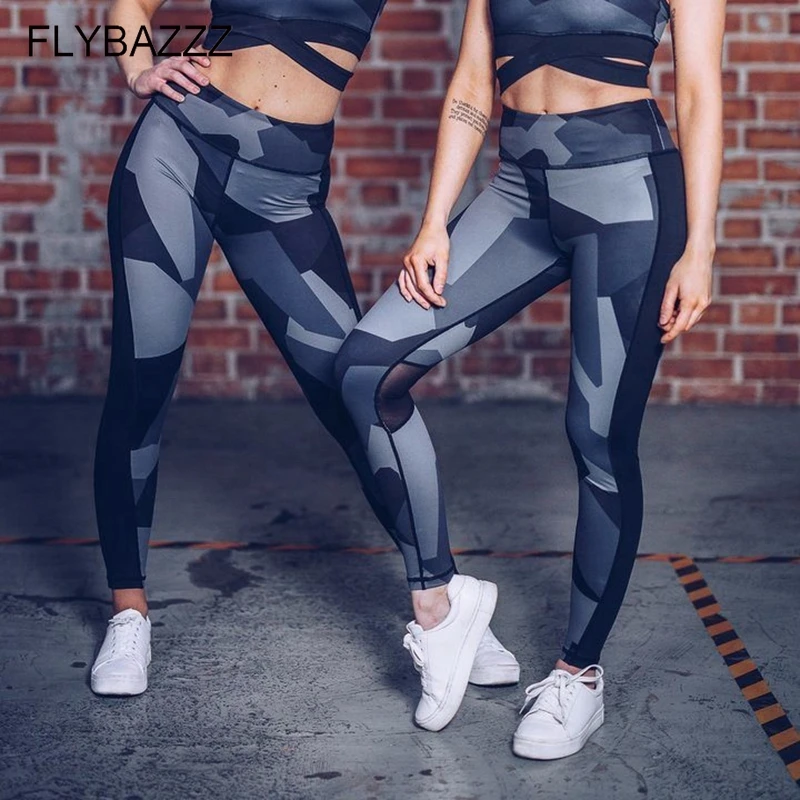 Сексуальные сетчатые Лоскутные штаны для йоги женские леггинсы тренажерного