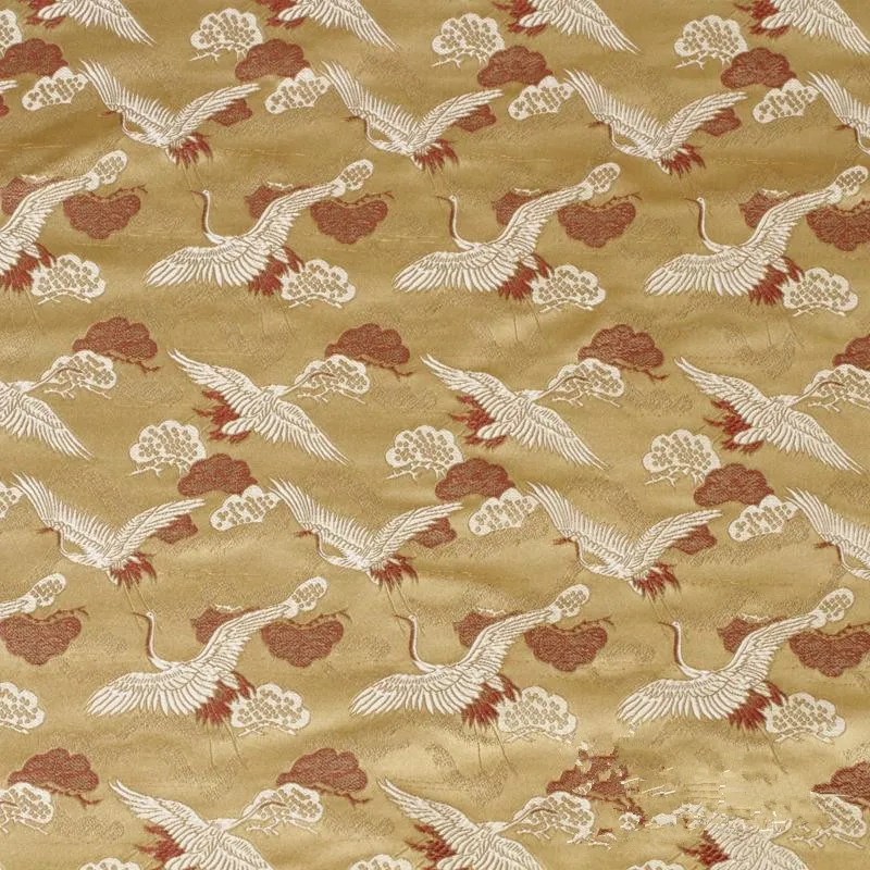 Жаккардовая ткань CF07 с жаккардовым рисунком журавлей для традиционной китайской