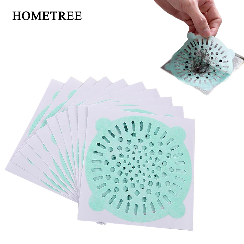 

HOMETREE 10Pcs Bathroom Sewer Anti-Blocking Floor Drain Kitchen Sink Deodorant Filter Non-Woven Disposable New Hair Filter H295
