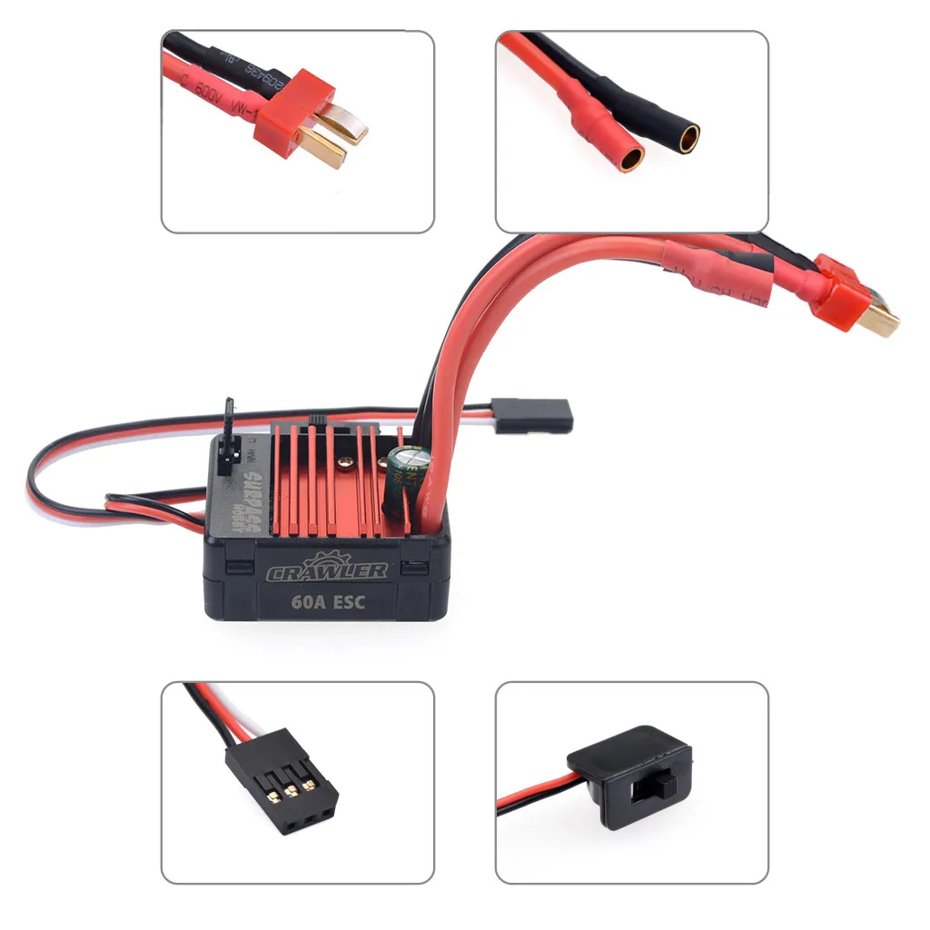 Детали модели превосходный hobby 540 16T 5-слотный матовый двигатель + 60A ESC для 1/10 RC