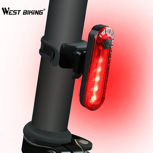 Taillight WEST BIKING велосипед светильник набор Водонепроницаемый вспышка светильник головной светильник с сзади потепление хвост светильник для езды на велосипеде USB велосипедная передняя лампа - Цвет: Taillight