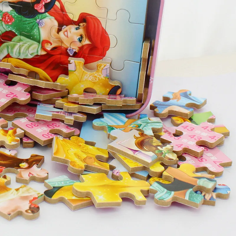 Пазл из металлической коробки Disney Деревянные Игрушки для раннего обучения 60 штук
