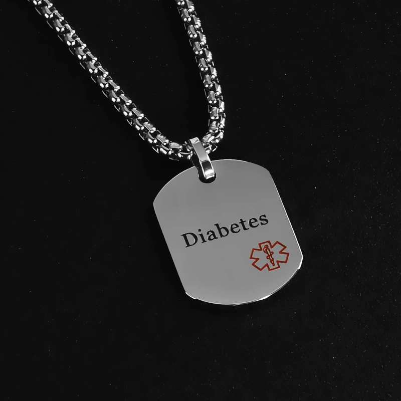 D &amp Z мужское ожерелье из нержавеющей стали медицинское оповещение ID Dog Tag с
