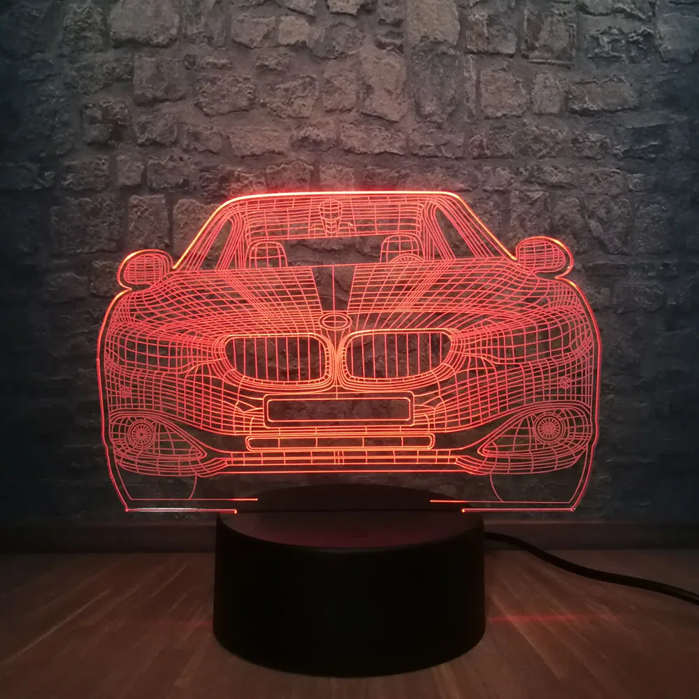 3D лампа для автомобиля разноцветная RGB светодиодный USB настольный ночник