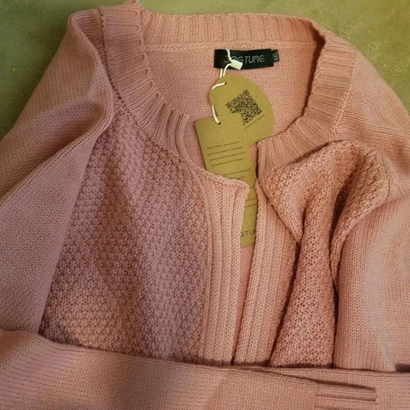 JOGTUME Pink Knitted Cardigan Sweater 2017 Autumn Winter Womens Fat Loose Long Sleeve Fashion Female Coat Plus Size 5XL |