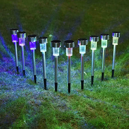 Лидер продаж Водонепроницаемый 10 шт. напольный свет Сада RGB белый Солнечный Пейзаж Двор Газон Путь лампы Открытый Decorotion - Цвет: A