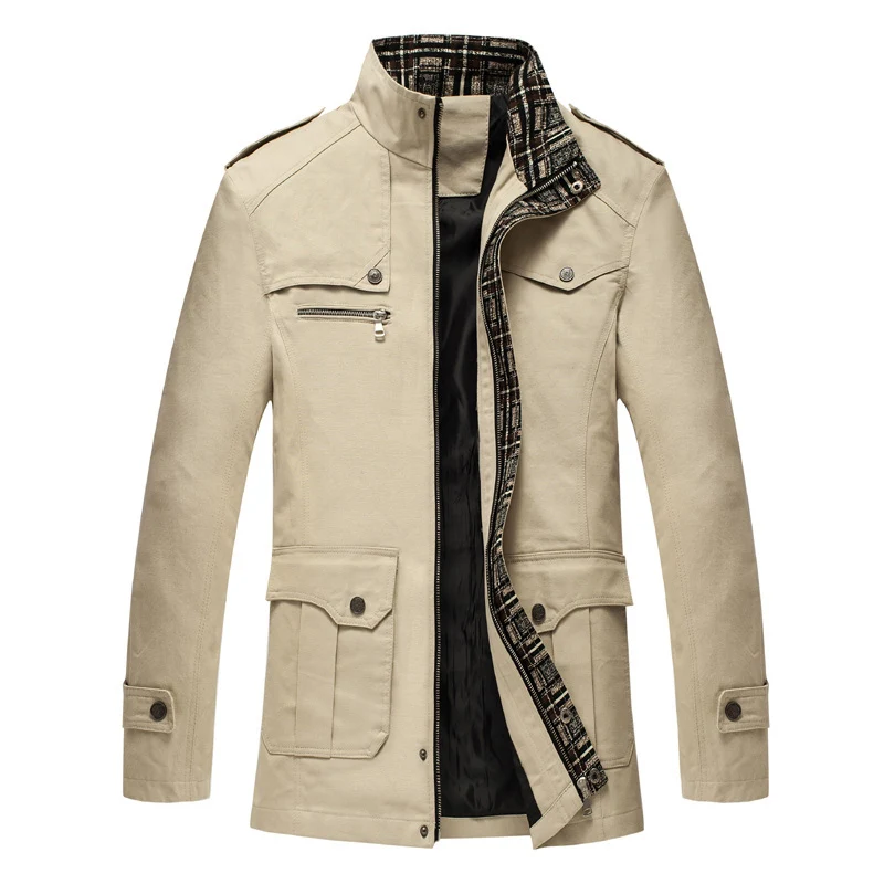 Куртка для мужчин три цвета классический стиль стоячий воротник Модный деловой