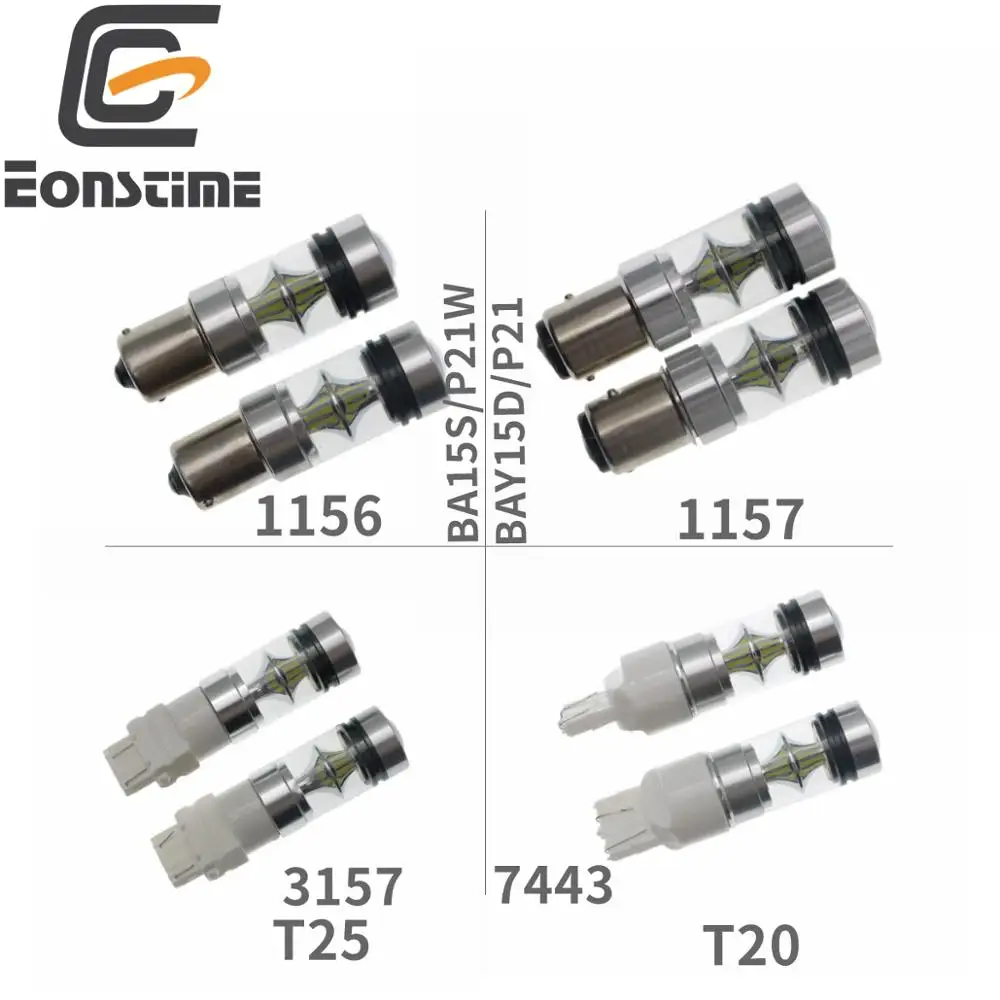 Светодиодный стоп сигнал 60 Вт 2 шт. 1156 P21W BA15S 1157 P21/5 BAY15D T20 T25 3157 W21 7443|Сигнальная
