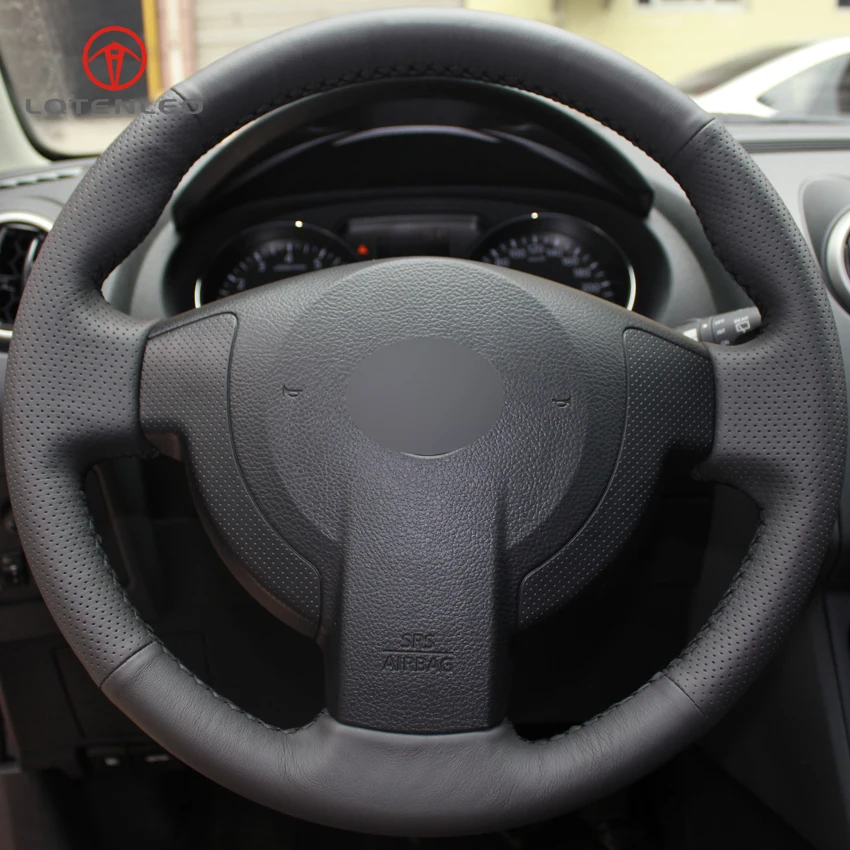 LQTENLEO черная искусственная кожа DIY чехол рулевого колеса автомобиля для Nissan Qashqai 2007- Rogue X-Trail 2008-2013 NV200 Sentra