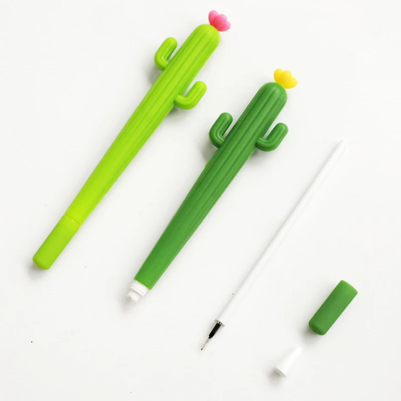 

2pcs/lot 0.5mm Cactus Shape Gel Pens Cute Student School Praize Gift Pen for Writing Stationery Office Supplies Random Color