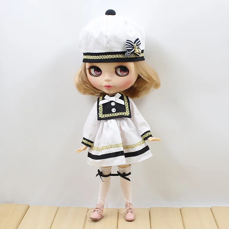 ICY DBS Blyth doll licca campus платье униформа костюм одежда белые чулки | Игрушки и хобби